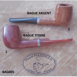PIPE BAGUEE ARGENT ET TITANE